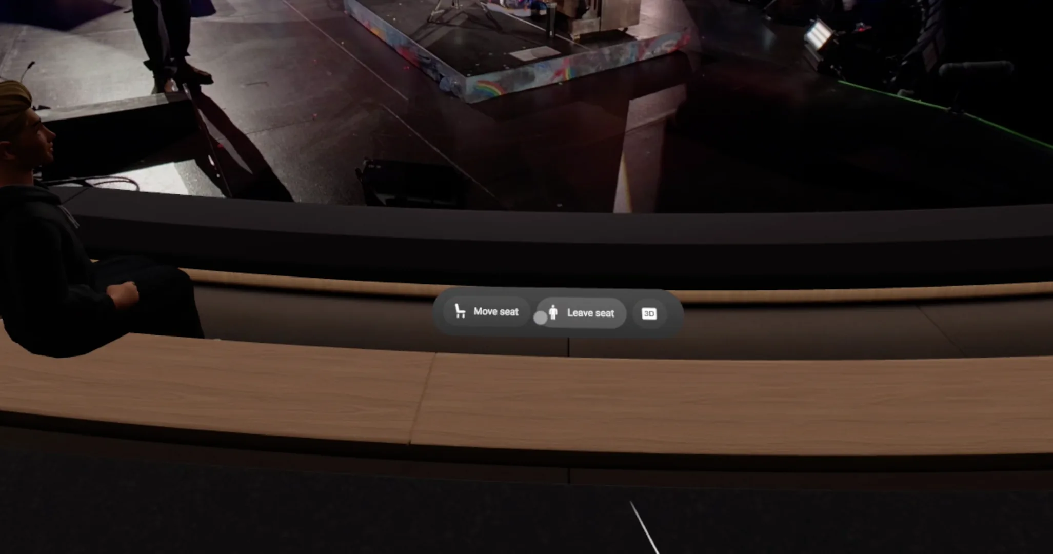 Move seat and leave seat controls inside a live event